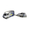 Rallye Set - Renault Master with Trailer and Renault Clio Maxi Nr.17 Rallye Tour de Corse 1995 model 1:18 OttO mobile OT289