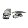 Rallye Set - Renault Master with Trailer and Renault Clio Maxi Nr.17 Rallye Tour de Corse 1995 model 1:18 OttO mobile OT289