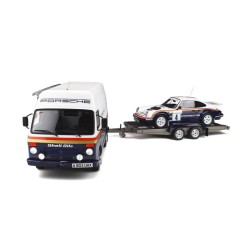 Rallye Set - Volkswagen LT40 with Trailer and Porsche 911 SC RS Nr.4 Winner Rallye 1000 Pistes 1984, OttO mobile 1/18 scale
