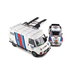 Rallye Set - Fiat 242 with Trailer and Lancia Delta S4 Gr.B Nr.7 Winner Rally Monte Carlo 1986, OttO mobile 1/18 scale