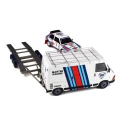 Rallye Set - Fiat 242 with Trailer and Lancia Delta S4 Gr.B Nr.7 Winner Rally Monte Carlo 1986, OttO mobile 1/18 scale