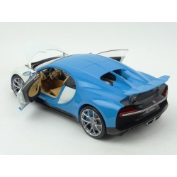 Bugatti Chiron 2016 (White/Blue), WELLY GT Autos 1/18 scale