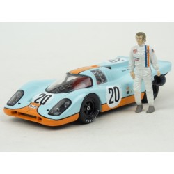 Porsche 917K Gulf Nr.20 Le Mans 1971 with Figure Steve McQueen model 1:43 GreenLight GL86435