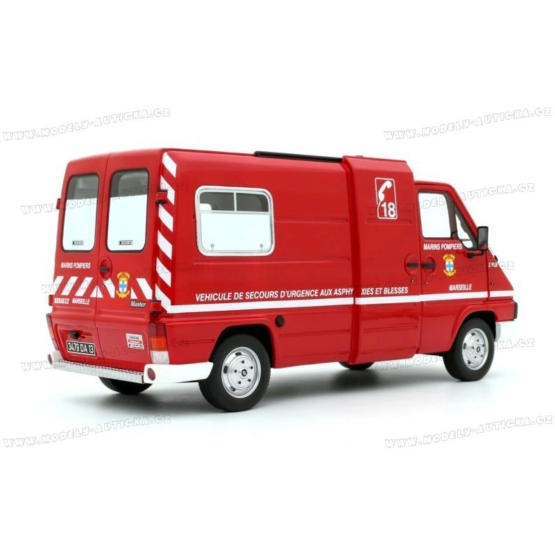 Miniature OTTO MOBILE 1/18 Renault Master T30 VSAB Pompiers 1980 - OT1107