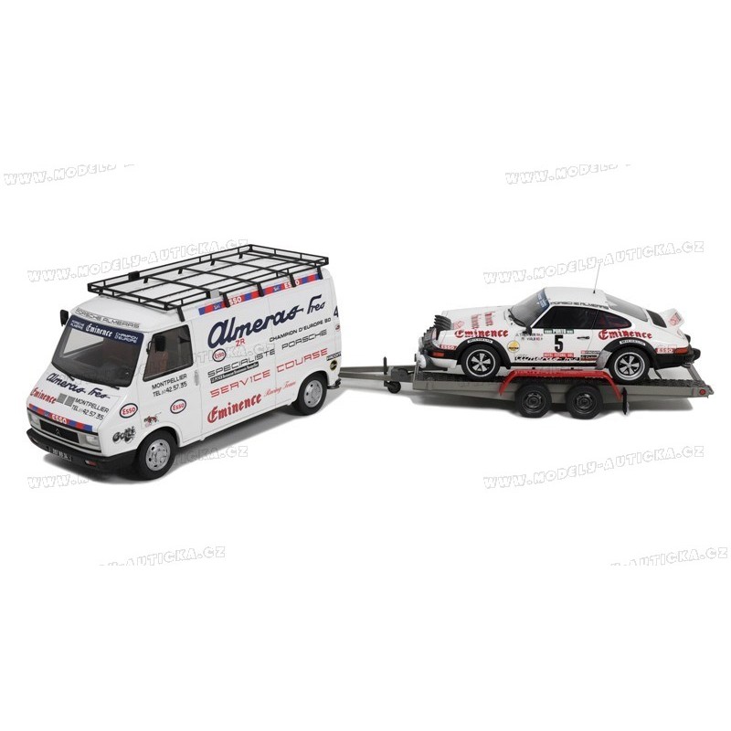 Rallye Set - Citroen C35 with Trailer and Porsche 911 SC Gr.4 Nr.5 Rallye Portugal 1981 model 1:18 OttO mobile OT374